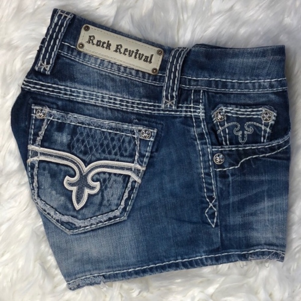 Rock Revival Distressed Jean Shorts
